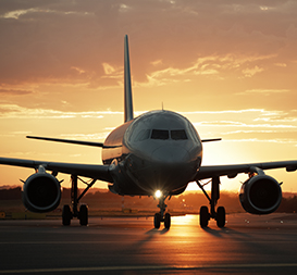 Plane on airport runway